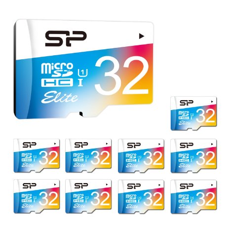 Silicon Power 32 GB Elite Class 10 Micro SD, Pack of 10 (SP032GBSTHBU1V20IO)
