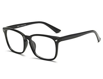 Bmeigo Clear Lens Glasses for Women and Men Classic Black Frame Unisex Spectacles