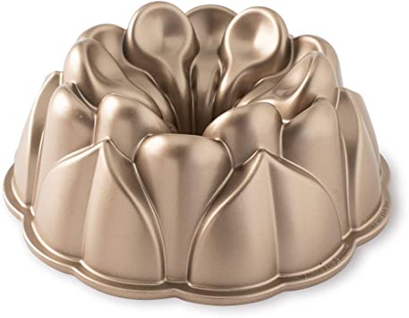 Nordic Ware Magnolia Cast Aluminum Bundt Pan, 10 Cup, Toffee