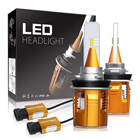 H11 LED Headlight Bulbs Autofeel 8000LM Super Bright Car Exterior White Light Built-in Driver Lamp All-in-One Conversion Bulb Kit with Cool White Lights - 1 Year Warranty