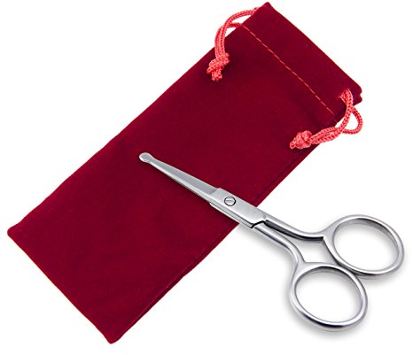 Maketop Stainless Steel Facial、Nose and Ear Scissors （40I,Silver)