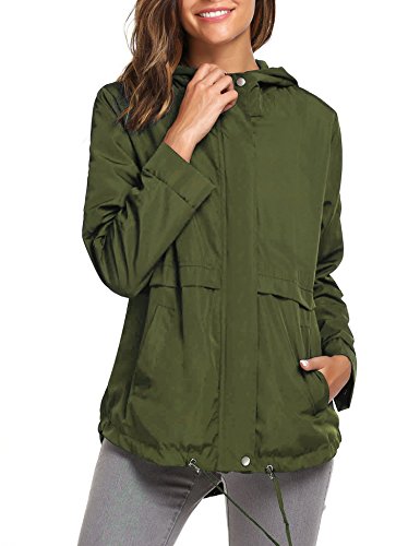 Beyove Women Waterproof Rain Jacket Hoodie Windproof Outdoor Coat Venture Windbreaker