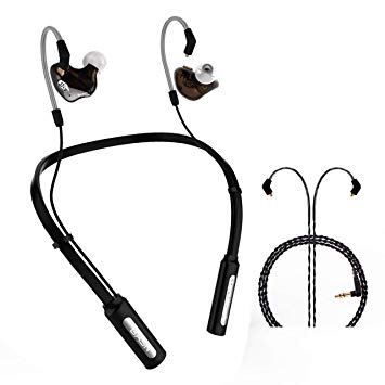BASN Bluetooth Headphones, Wireless Neckband Headphones 10H Playtime, Bluetooth Headset W/Call Vibration Alert & Noise Isolation Mic, Bluetooth Earbuds (Wireless Brown)