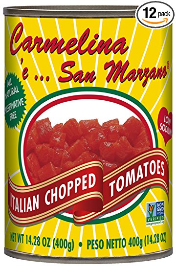 Carmelina San Marzano Italian Chopped Tomatoes in Puree, 14.28 ounce (Pack of 12)