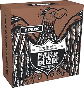 Ernie Ball Medium Light Paradigm Phosphor Bronze Acoustic Guitar Strings Amazon Exclusive 2 Pack 12-54 (P03676)