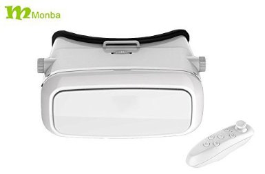 2016 new Monba White QH virtual reality headset VR Headset 3d glasses VR glasses support google cardboard for 46 Inch Smart phones for 3D moviesgamingvirtual reality with Gamepad