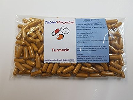 Tablet Bargains - Turmeric (Curcumin) - 180 Capsules