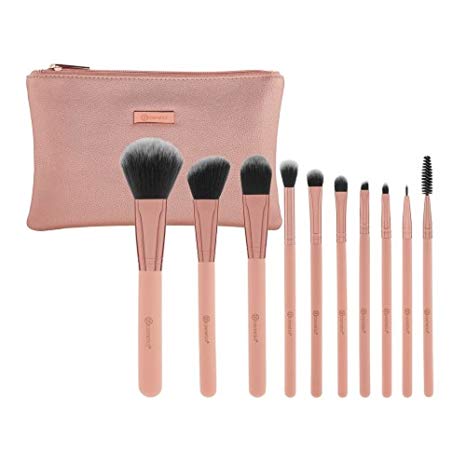 BH Cosmetics Pretty In Pink 10 Piece Brush Set with Cosmetic Bag