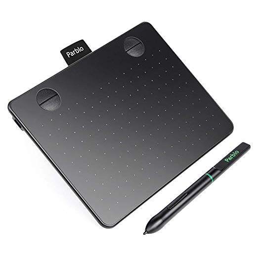 Parblo Drawing Tablet A640 6x4 inch Digital Graphics Draw Tablet with 8192 Levels Pressure Passive Pen Battery-free stylus and 4 Shortcut Keys (Drawing Tablet A640)