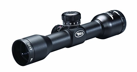 BSA Tactical Weapon 4 x 30mm Rifle Scope with Mil-Dot Reticle, Rings and AR/SKS Mount
