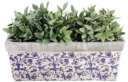 Esschert Design USA Ceramic Balcony Planter-Blue/White