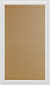 Arlo Blinds 9/16" Single Cell Light Filtering Cordless Cellular Shades, Color: Linen Cocoa, Size: 58" W x 48" H