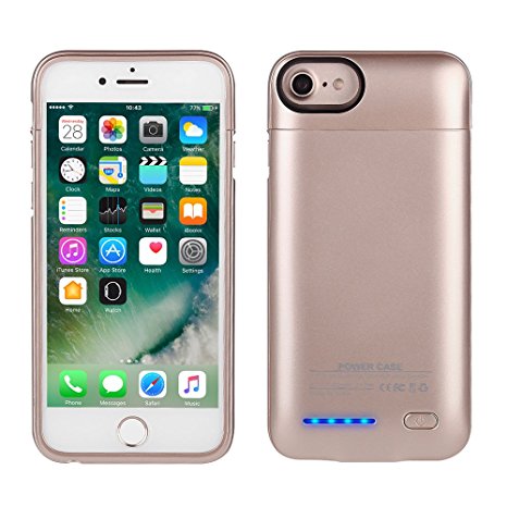 IPhone 7/6S/6 Battery Case, Mbuynow 3000mAH Ultra-thin Battery Case Rechargeable Backup Battery Power bank Charger Case with Magnet bracket 4.7 inch (Gold)