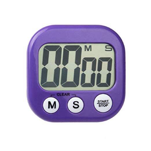 Bestpriceam® Mini Magnetic Kitchen Digital LCD Count Down up Counter Timer Alarm Clock (Purple)
