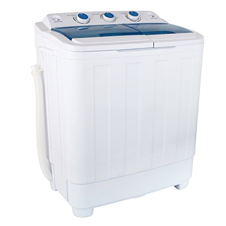 KUPPET Portable Mini Compact Twin Tub Washing Machine Washer Spin Dryer 17Ibs Capacity