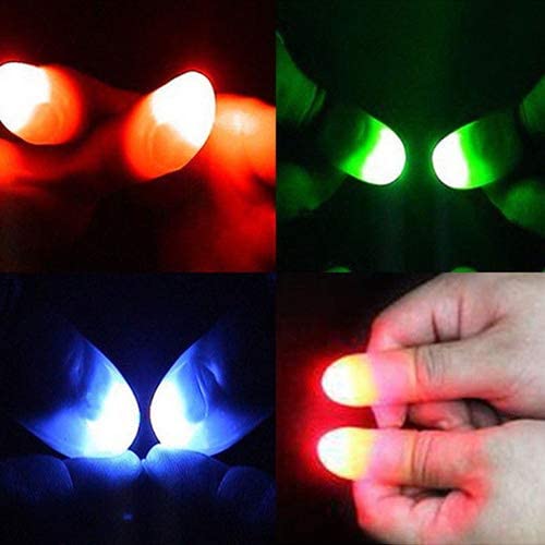 Bluelans Magic Super Bright Light Up Thumbs Fingers Trick Appearing Light Finger Covers for Kids Boys Girls Birthday Xmas Gifts Xmas Stocking Fillers Party Bag Gifts (White)