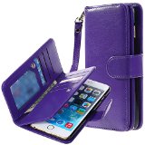 iPhone 6S Plus case  E LV iPhone 6S Plus Wallet Case with Hand Strap and STAND - Flip Cover and Credit Card ID and Cash Holders for iPhone 6S Plus  iPhone 6 Plus - PURPLE