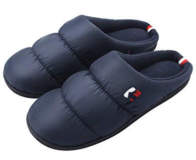 RockDove Men's Memory Foam House Slippers, Winter Warm Quilted Down Puffy Soft Slip On Indoor Outdoor Clogs