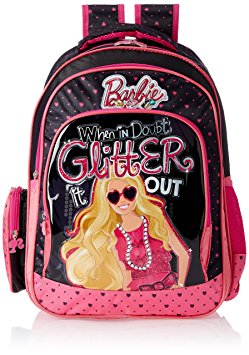 Barbie Pink and Black Children's Backpack (Age group :6-8 yrs)