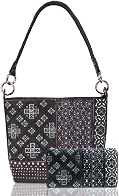MONTANA WEST Vegan Leather Western Concealed Carry Purse-Embroidered Floral Rhinestone Hobo Handbag purses for Women