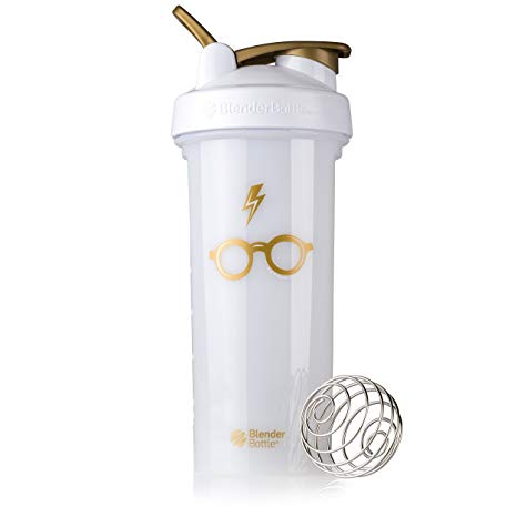 BlenderBottle Harry Potter Pro Series 28-Ounce Shaker Bottle, Bolt & Glasses