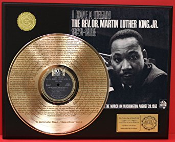 Dr Martin Luther King Jr "I Have A Dream" Speech Laser Etched 24Kt Gold LP Record LTD Edition Display