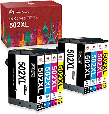 Toner Kingdom Compatible with 502XL 502 Ink Cartridges Replacement for Epson Expression Home XP-5105 XP-5100, Employee Workforce WF-2860DWF WF-2865DWF (2 Black, 2 Cyan, 2 Magenta, 2 Yellow)