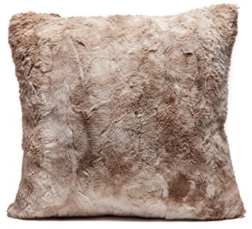 Chanasya Super Soft Fuzzy Fur Faux Fur Cozy Warm Fluffy Beige Fur Throw Pillow Cover Pillow Sham - Beige Brown Pillow Sham 18x18 Inches(Pillow Insert Not Included) Waivy Fur Pattern