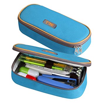 Pencil Case, LOYMR Student Pen Pencil Case Desktop Office Storage Organizer Pen Pencil Holder Organizer Basket Coin Purse Pouch Cosmetic Makeup Bag（Blue）