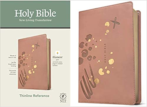 Holy Bible: New Living Translation, Brushed Pink Leatherlike, Filament Enabled ,Thinline Reference