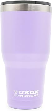 Yukon Outfitters Outdoor Active Sport Stainless Steel Drink Beverage Tint Slider Lid Double Wall Vacuum Insulated Powder Finish Freedom Tumbler, 30 oz, Lavender