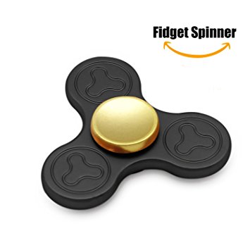 SENQIAO Zinc Alloy Tri Fidget Spinner Hand EDC Finger Spinner Toy Stress Reducer with Premier Ceramic bearing For ADD, ADHD, Anxiety, and Autism Adult Children