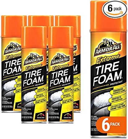 Armor All Car Tire Foam Spray Bottle, Cleaner for Cars, Truck, Motorcycle, Extreme, 18 Oz, Pack of 6, 418930-6PK