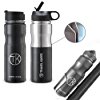 Travel Kuppe Vacuum Insulated Stainless Steel Cycling Sports Water Bottle, Includes Both Straw and Sip Lid