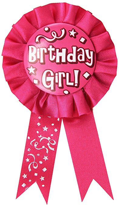 Beistle 60417 Birthday Girl Award Ribbon, 3-3/4-Inch by 6-1/2-Inch