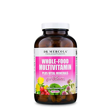 Dr. Mercola Whole Food Multivitamin for Women - 240 Tablets, 30 Day Supply - Dietary Supplement Containing More Folate & Choline for Healthy Cell Growth, Fetal Development of Brain & Nervous System*