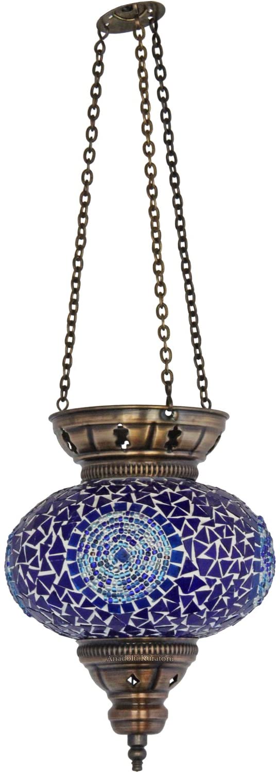 Pendant Lamp, Turkish Lamps, Mosaic Glass Lights, Blue, Ceiling Light, Moroccan Lantern, Votive Candle Holder, Lighting, Arabian Nights Decorating Ideas