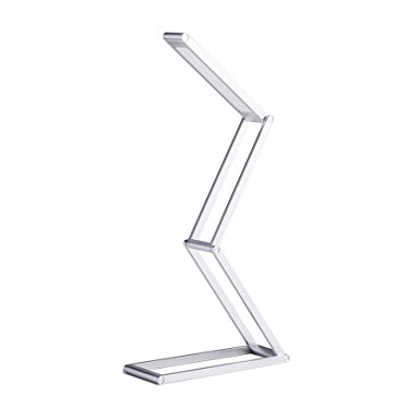 CO-Z 3 Brightness Levels Dimmable Portable Folding USB LED Aluminum Alloy Desk Reading Lamp (Silver)