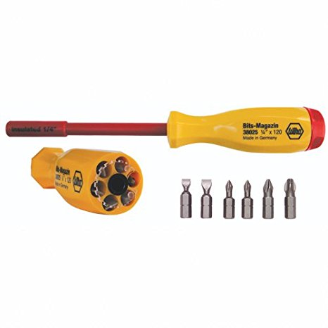 Wiha 38006 Multi-Bit Screwdriver, Slotted and Phillips, 1000 Volt