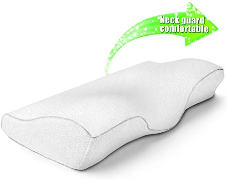 Cervical Memory Foam Neck Pillow - Sleeping Contour Ergonomic Orthopedic Pillows for Neck Support Shoulder Back Pain-Chiropractic Pillow for Side/Back/Stomach Sleepers with Extra Premium Pillowcase