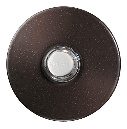 NuTone PB41LBR Wired Lighted Round Stucco Door Chime Push Button, Oil-Rubbed Bronze