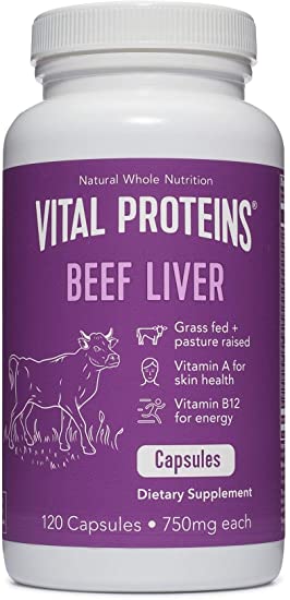 Vital Proteins Pasture-raised, Grass-fed Beef Liver Capsules 120 count