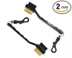 Cosmos pack of 2 Golf club cleaning brush with double sided (Brass & Nylon bristle)