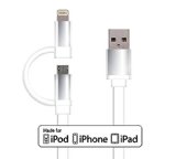 Idea Apple Lightning Cable with Micro USB Lightning Dual 2-in-1 Charge Cable - 32 ft