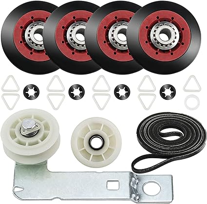 4392067 Dryer Repair Kit and W10837240 Dryer Idler Pulley for Maytag Bravos Whirlpool Duet Kenmore Elite Dryers,with WPW10314173 Drum Roller&661570V Belt&279640 Idler Pulley