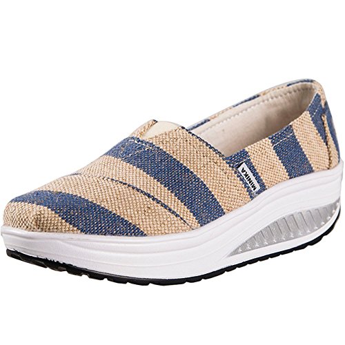 JARLIF Women's Platforms Fitness Slip On Canvas Sandals Athletic Walking Sneakers US5.5-8