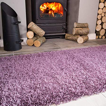 The Rug House Ontario Mauve Fireside Fireplace Mantelpiece Hearth Shaggy Shag Fluffy Living Room Area Rug