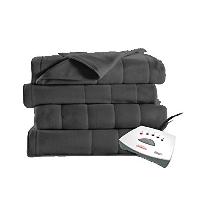 Sunbeam Heated Fleece Electric Blanket GrayTwin