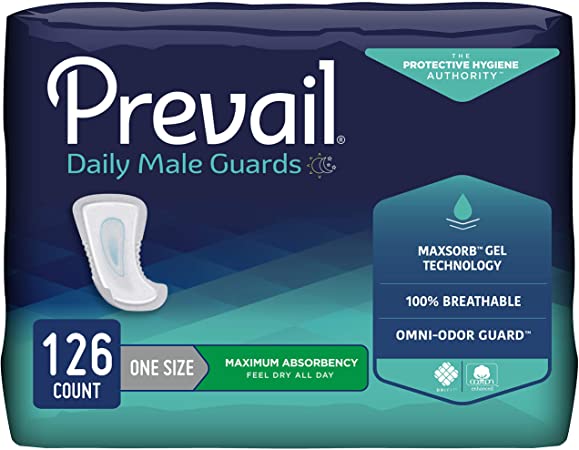Prevail for Men Light to Maximum Absorbency Male Guards, 14 Count (Pack of 9)