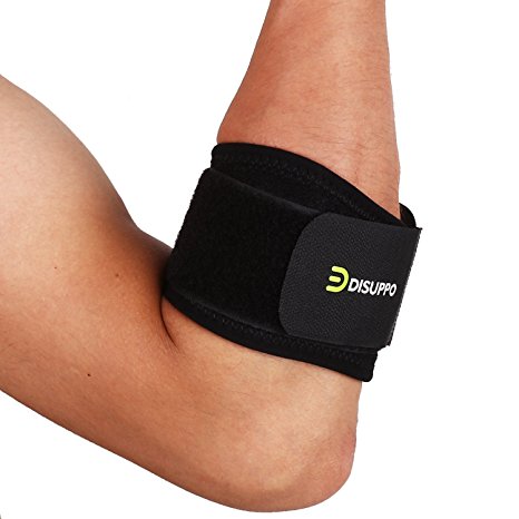 Tennis Elbow Brace with Compression Pad and Adjustable Strap band for Tendonitis,Forearm Pain,Tennis Elbow & Golfers Elbow by Disuppo